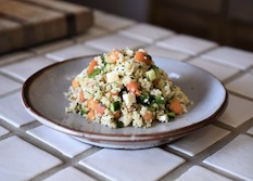 Couscous with Apricots, Cucumbers, spring Onions and Feta
